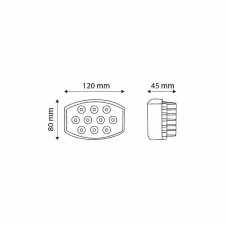 Lampa lucru 120x80, 10 LED-uri, 9-30V, 30W - Img 3