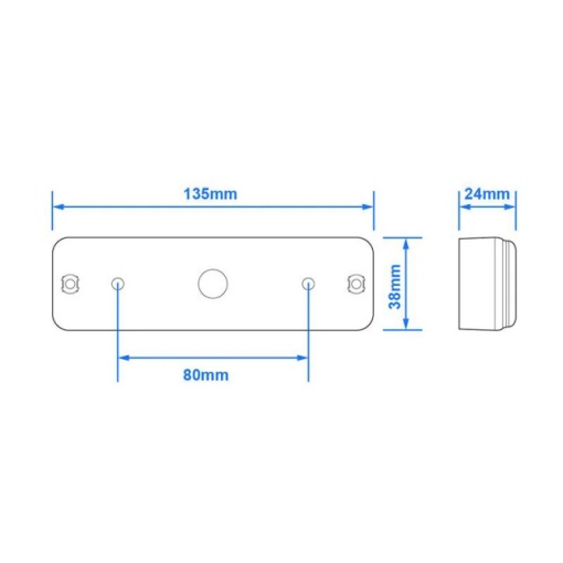 Lampa spate cu 2 functii led 135x38mm 12/24V WATERPROOF - Img 5