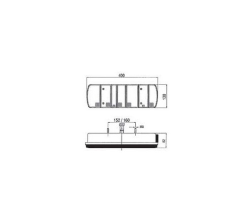 Lampa Stop 400x130x82mm, conexiune prin cablu, Dreapta - Img 2