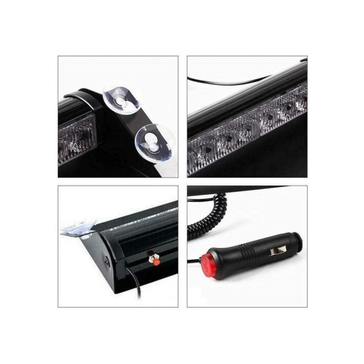Lampa stroboscopica Galben 12v 8W pentru parbriz cu ventuze - Img 4