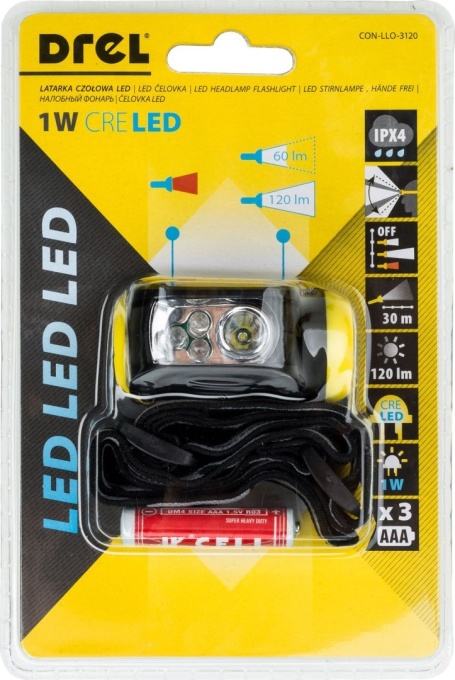 Lanternă frontală Drel 1W, LED - Img 3