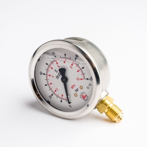 Manometru D63 1/4 radial inox cu glicerina
