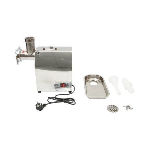 Masina de tocat carne electrica inox 600W, 220V, capacitate 100 kg/h, adaptor carnati, 2 site si 2 cutite incluse 340x185x365mm - Img 2