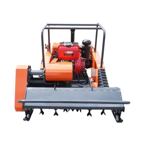 Masina de tuns iarba cu telecomanda pe senile, motor diesel 12.5CP, 499cc, latime de taiere 1000mm THOR - Img 2