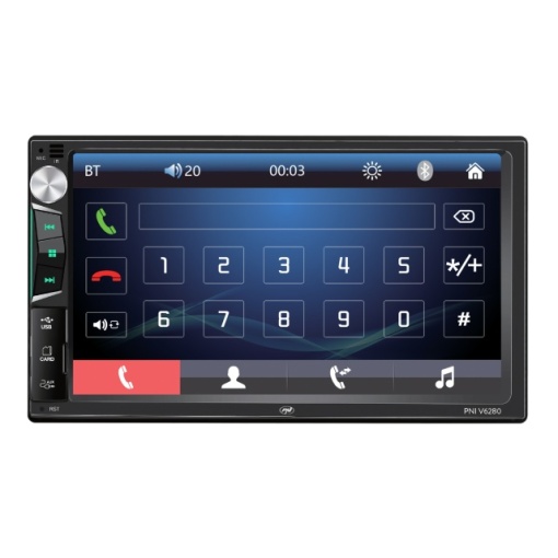 Multimedia player auto PNI V6280 cu touchscreen, functie Bluetooth, functie Mirror Link Android/iOS USB, slot micro SD, intrare AUX, 2 DIN, intrare camera marsarier - Img 2
