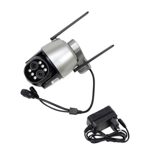 Pachet Camera supraveghere video PNI House IP574 cu Wi-Fi, PTZ, dual lens cu sticky Pad Drapel inclus - Img 2
