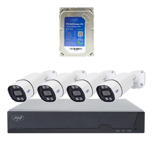 Pachet Kit supraveghere video PNI House IPMAX POE 8, NVR cu 4 camere si HDD PNI SafeHouse 1TB - Img 15