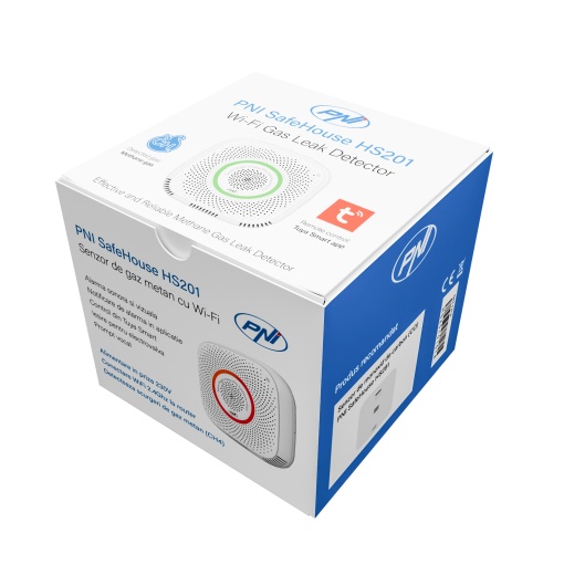 Pachet senzor de gaz metan (CH4) PNI SafeHouse HS201 cu Wi-Fi, Tuya Smart si Sticky Pad Drapel inclus - Img 6