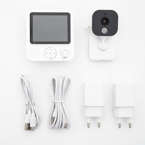 Pachet Video Baby Monitor PNI BM280 ecran 2.8 inch wireless 2.4 GHz cu sticky Pad Drapel inclus - Img 11