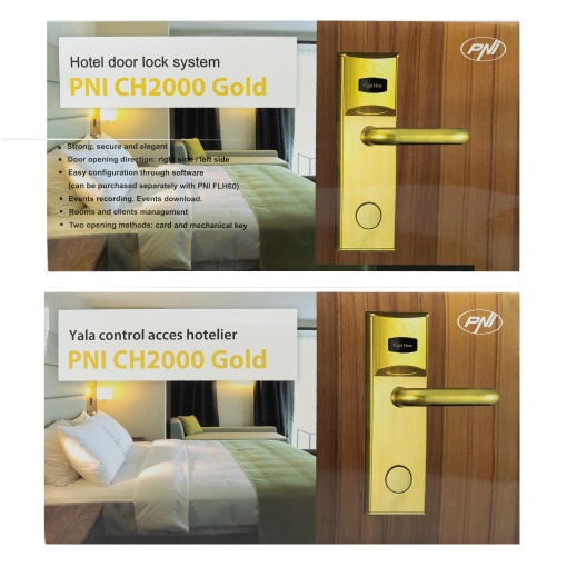 Pachet Yala control acces hotelier PNI CH2000R Gold si Intrerupator cu card PNI ES100 - Img 9