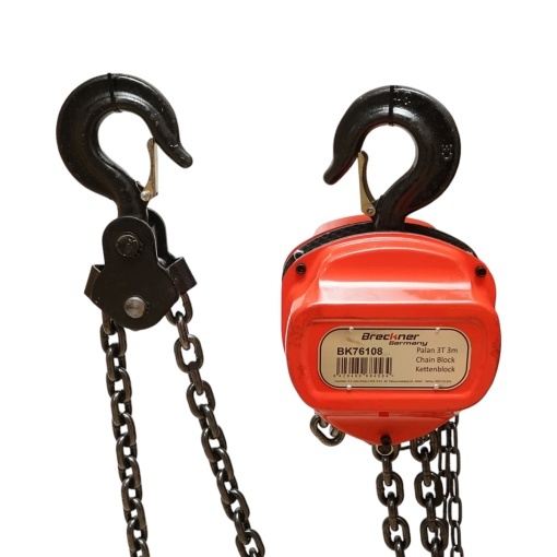 Palan manual cu lant 3m, sarcina maxima 3000 kg, carlig cu siguranta Breckner Germany - Img 2