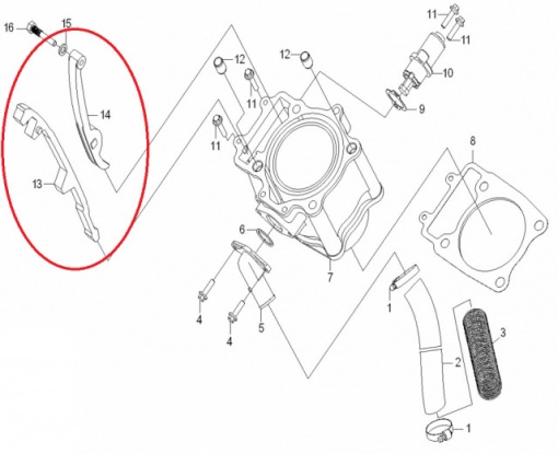 Patine lant distributie ATV CF Moto 500cc (0180-023400) - Img 2