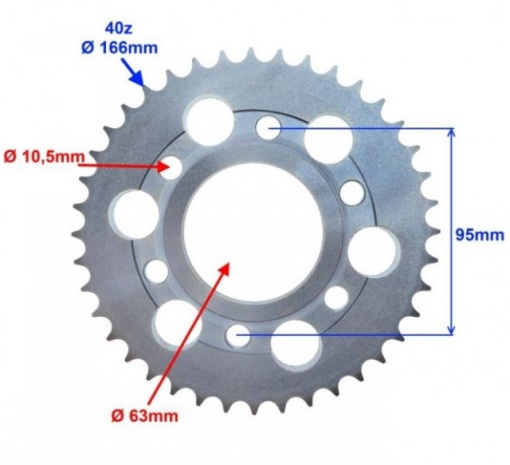 Pinion lant Zip Pro 428 - 40 dinti - Img 2