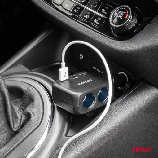 Priză brichetă cu încărcător 2x USB A 1x USB C 12/24V 100W 180° - Img 6