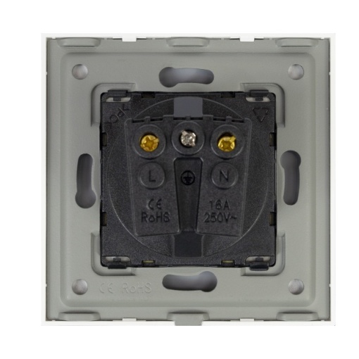Priza simpla incastrabila PNI WP101G cu rama din sticla, Gold culoare auriu, 16A 3000W - Img 3