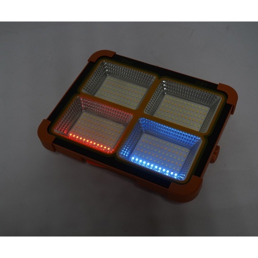 Proiector LED portabil 200W cu panou solar 3W, baterie 12000mAh, 6 moduri de iluminare, magnet, carlig, USB Power Bank Breckner Germany - Img 14