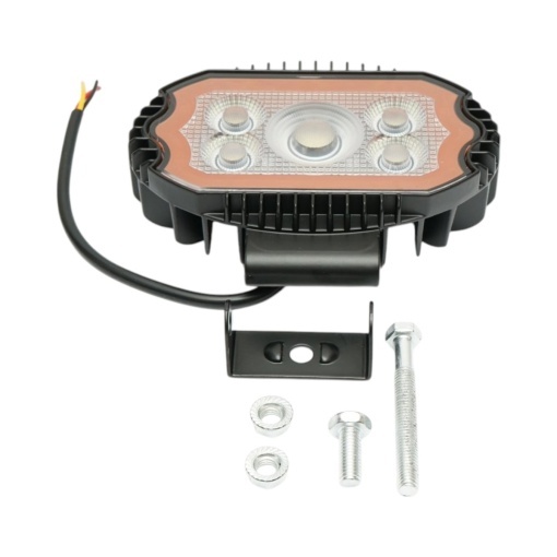 Proiector oval LED cu DRL 17W, 9-36V, 47 LED-uri, alb-galben, carcasa aluminiu 141x106x38mm IP67 Breckner Germany - Img 2