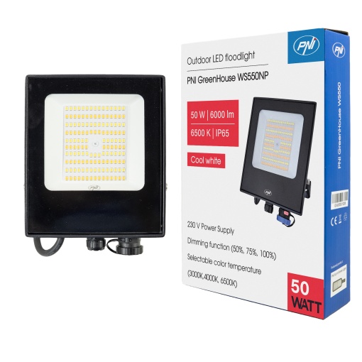 Reflector LED PNI GreenHouse WS550NP 50W alimentare 230V, temperatura de culoare reglabila (3000K, 4000K, 6500K), intensitate luminoasa reglabila - Img 6