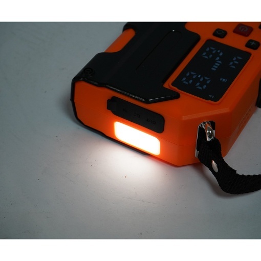 Robot pornire auto cu compresor aer portabil digital 150PSI, 12V, 120W, baterie Li-ion 8000mAh, Power Bank, lanterna LED, port USB/USB-C Breckner Germany - Img 14