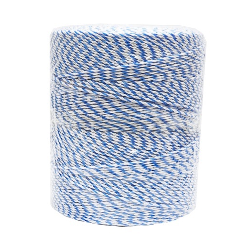 Rola fir alb-albastru fi 3mm insertie metalica 3x0.2mm SS, rezistenta 7.8 Ohm/m, 1000m gard electric Thor - Img 4