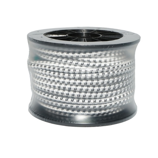Rola fir elastic alb-negru fi 7mm, 3x0.3mm SS inox, 4.5 Ohm/m 25m gard electric Breckner Germany - Img 2