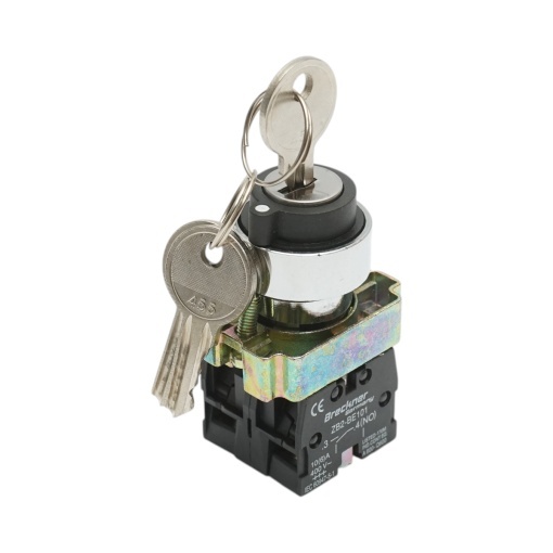 Selector 3 pozitii cu retinere si cheie 2NO, 400V/10A, LAY5-BG53 Breckner Germany - Img 2