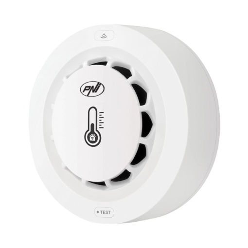 Senzor de fum, temperatura si umiditate PNI SafeHouse A022 cu Wi-Fi, compatibil cu aplicatia Tuya, alarma sonora 80dB, alimentare 3V - Img 2