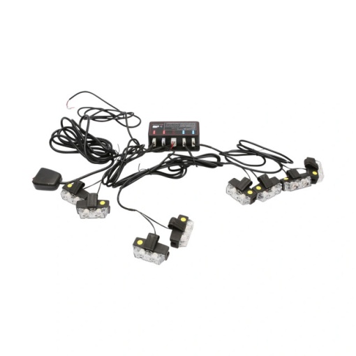 Set 8 stroboscoape cu 2 LED-uri, lumina galbena 12V Breckner