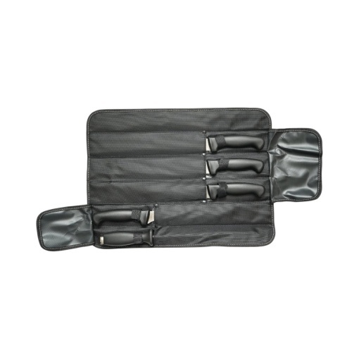 Set cutite macelarie profesionale 5 piese cu geanta, lama otel 5Cr15MoV, maner PP negru Breckner Germany - Img 11
