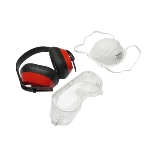 Set echipament de lucru masca praf, ochelari si casti Breckner Germany - Img 2