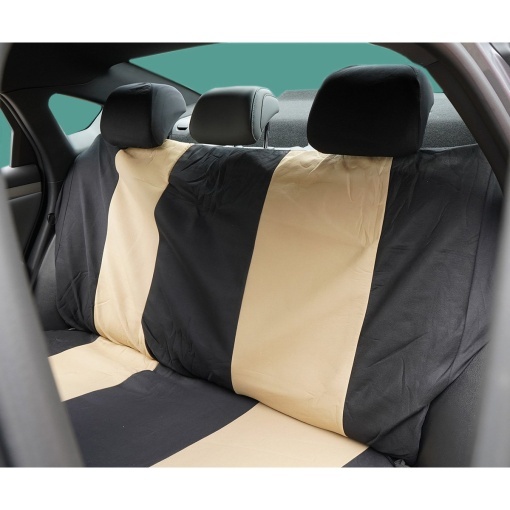 Set huse scaune auto universale crem-negru, material textil 8 piese - Img 8