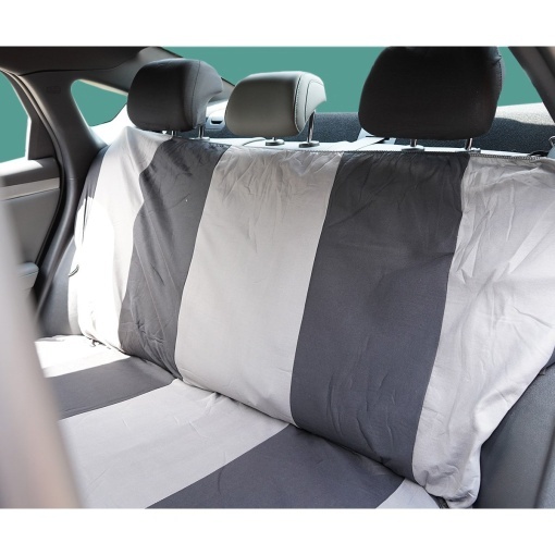 Set huse scaune auto universale gri-negru, material textil 8 piese - Img 7