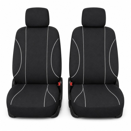 Set huse scaune auto universale negru-alb, material textil 8 piese - Img 2