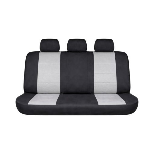 Set huse scaune auto universale negru-gri, material textil 9 piese - Img 3