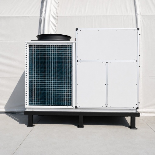 Sistem instalatie climatizare industriala 272.960 BTU, 80kW, 380V, functie incalzire si ventilatie, debit aer 17.500m3/h pentru corturi, hale, depozite 500–750m2 - Img 4