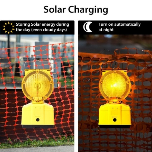 SOLAR BLINK ROAD: Lampa rutiera LED reincarcabila cu panou solar, lumina intermitenta - Img 6