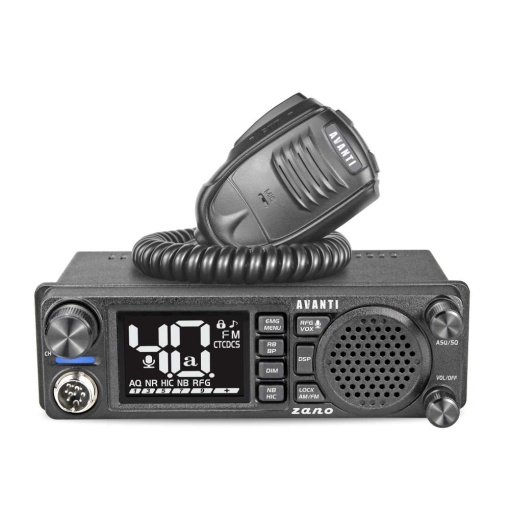 Statie Radio CB Avanti ZANO 12/24V, format 1DIN, difuzor frontal, filtre zgomot regalbile, DSP, ASQ, RFGain