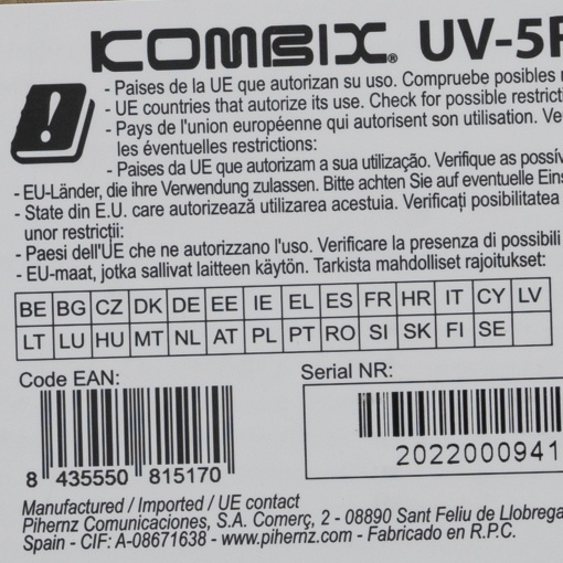 Statie radio portabila VHF/UHF Kombix UV-5RE, dual band, 128CH, 144-146MHz si 430-440Mhz, functie Radio FM si lanterna semnalizare, 4W, Scan, TOT, VOX, 1500mAh - Img 8