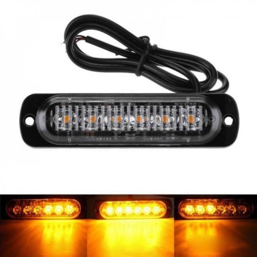 STROBOSCOP SLIM 6 led-uri lumina portocalie 11.5x3 cm - Img 3