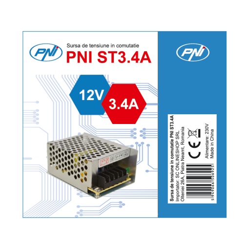 Sursa de tensiune in comutatie PNI ST3.4A 230V la 12V 3.4A stabilizata pentru sisteme de supraveghere - Img 6