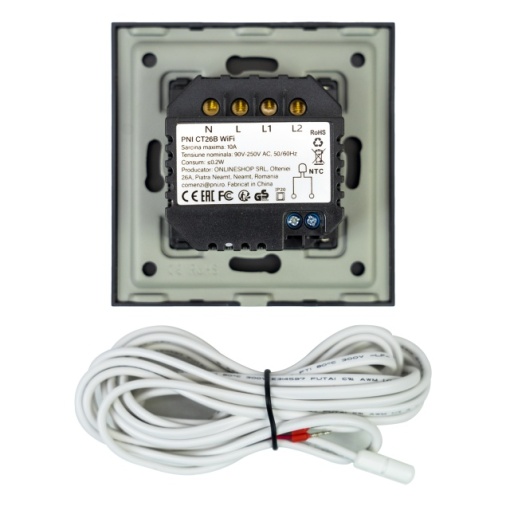 Termostat inteligent PNI CT26B WiFi incalzire in pardoseala electrica sau grup pompare, senzor pardoseala inclus, 10A, montaj incastrat, control din aplicatia Tuya Smart, programare zilnica, mod manua - Img 7