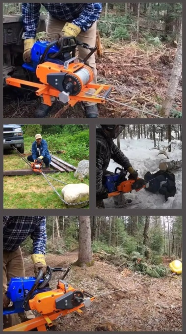 Troliu portabil pentru drujba (pana la 1800 kg) Holzfforma - Img 3