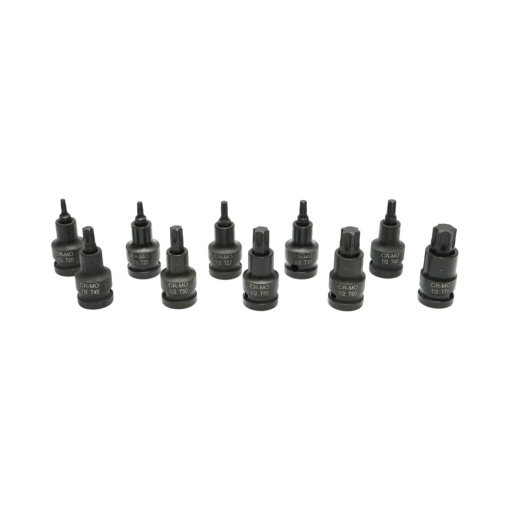 Trusa chei tubulare de impact biti torx scurte T20-T70, patrat 1/2 inch Cr-Mo 10 piese Breckner Germany - Img 3