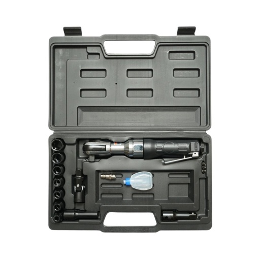 Trusa clichet pneumatic reversibil 1/2 inch si 3/8 inch, cuplu 68Nm, tubulare 8-19mm, turatie 160rpm, presiune 6.3 bar 16 piese Breckner Germany - Img 3