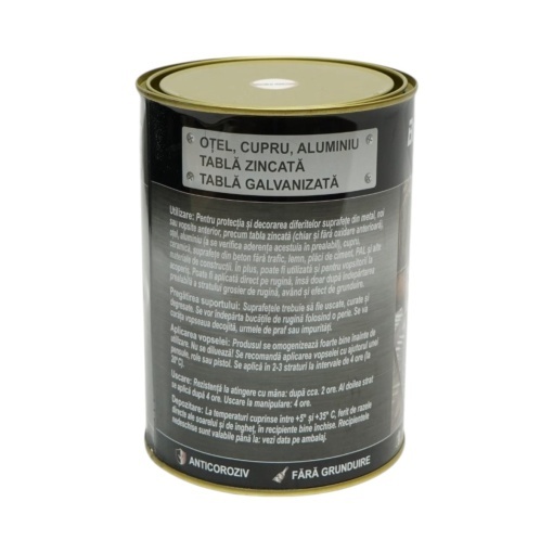 Vopsea email anticoroziva 3 in 1 alb mat pentru metal 2kg, direct pe rugina, pe baza de apa Breckner Germany - Img 3