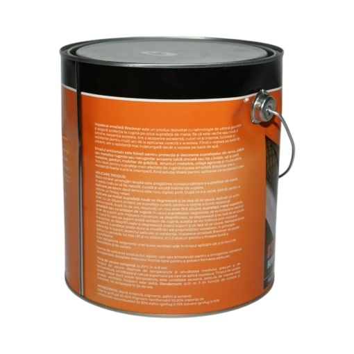 Vopsea email anticoroziva 3 in 1 argintiu 036 pe baza de solvent 3.5L, direct pe rugina, interior si exterior Breckner Germany - Img 2