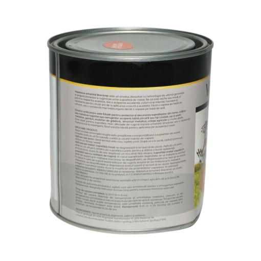 Vopsea email anticoroziva 3 in 1 portocaliu Amazone 1K pe baza de solvent 1L, direct pe rugina, interior si exterior Breckner Germany - Img 2