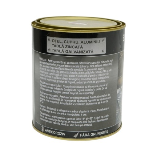 Vopsea email anticoroziva 3 in 1 rosu imperial pentru metal 750g, direct pe rugina, pe baza de apa Breckner Germany - Img 3