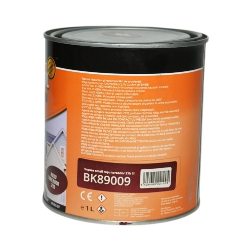 Vopsea email anticoroziva 3 in 1 rosu toreador 21B pe baza de solvent 1L, direct pe rugina, interior si exterior Breckner Germany - Img 3