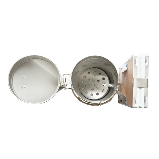 Afumator albine din inox cu cilindru scut termic si burduf din piele 190mm - Img 5